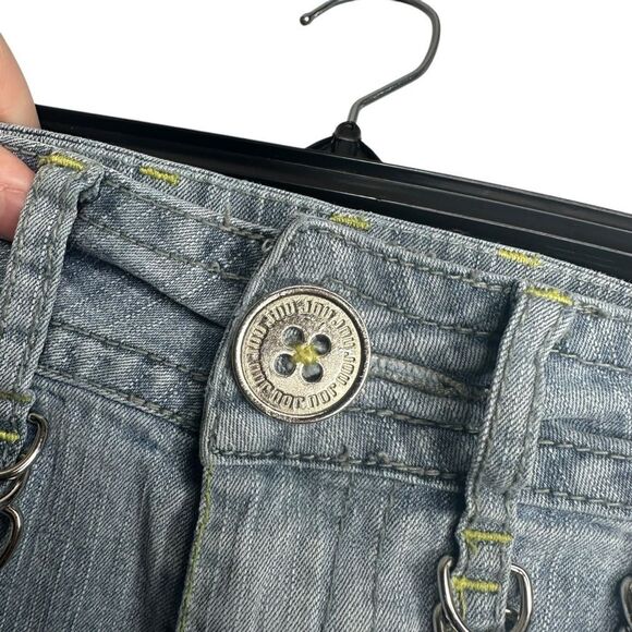 |EUC| JOUJOU Y2K Metal Belt Loop Accent Cropped Jeans - Picture 4 of 6